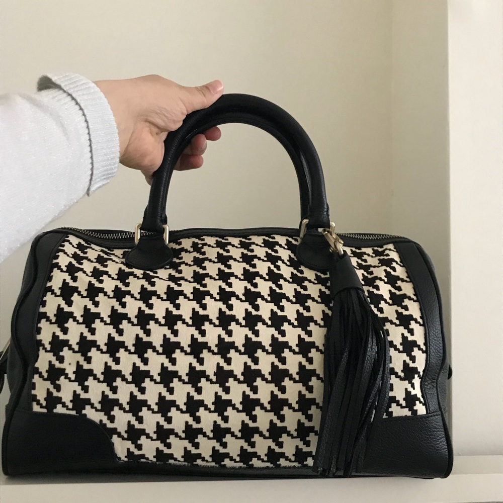 Banana Republic New Houndstooth Calf-hair Satchel